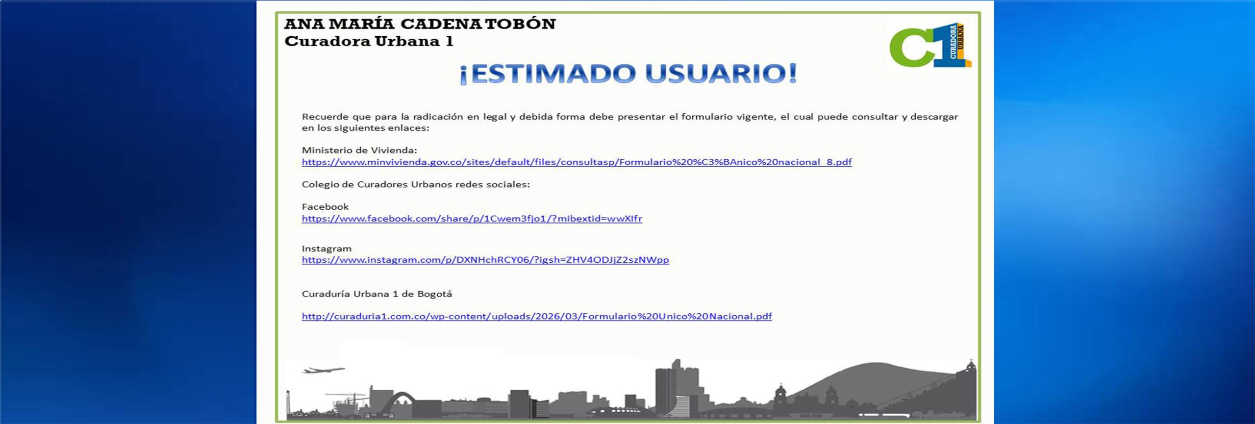 Formulario Único Nacional vigente